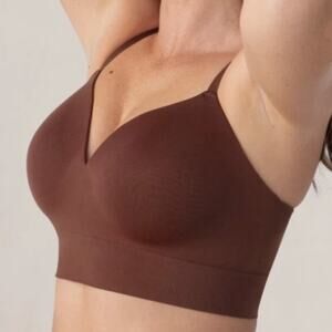 TRUEKIND 10210 Supportive Comfort Wireless Shaping Bra Brown Womens Small NWT